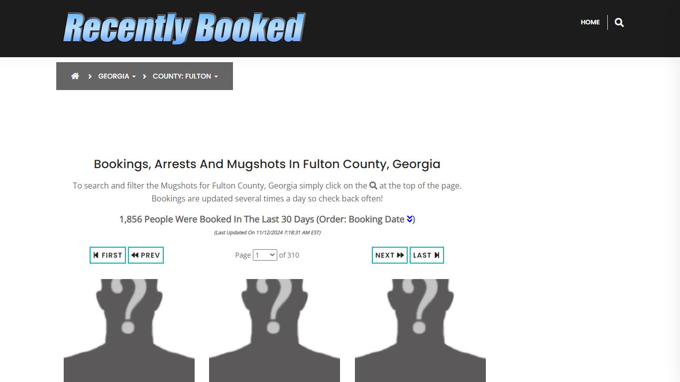 Bookings, Arrests and Mugshots in Fulton County, Georgia - Recently Booked